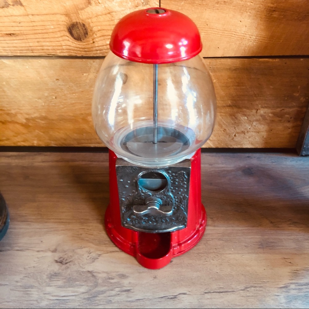 Vintage Carousel Mini Red Gumball Machine